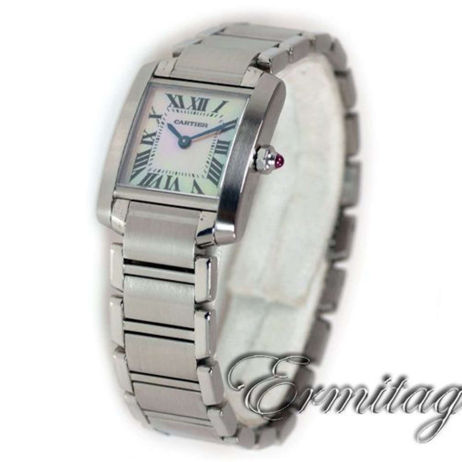 Pre-Owned Cartier Tank Francaise W51011Q3 with Mother Of Pearl Dial